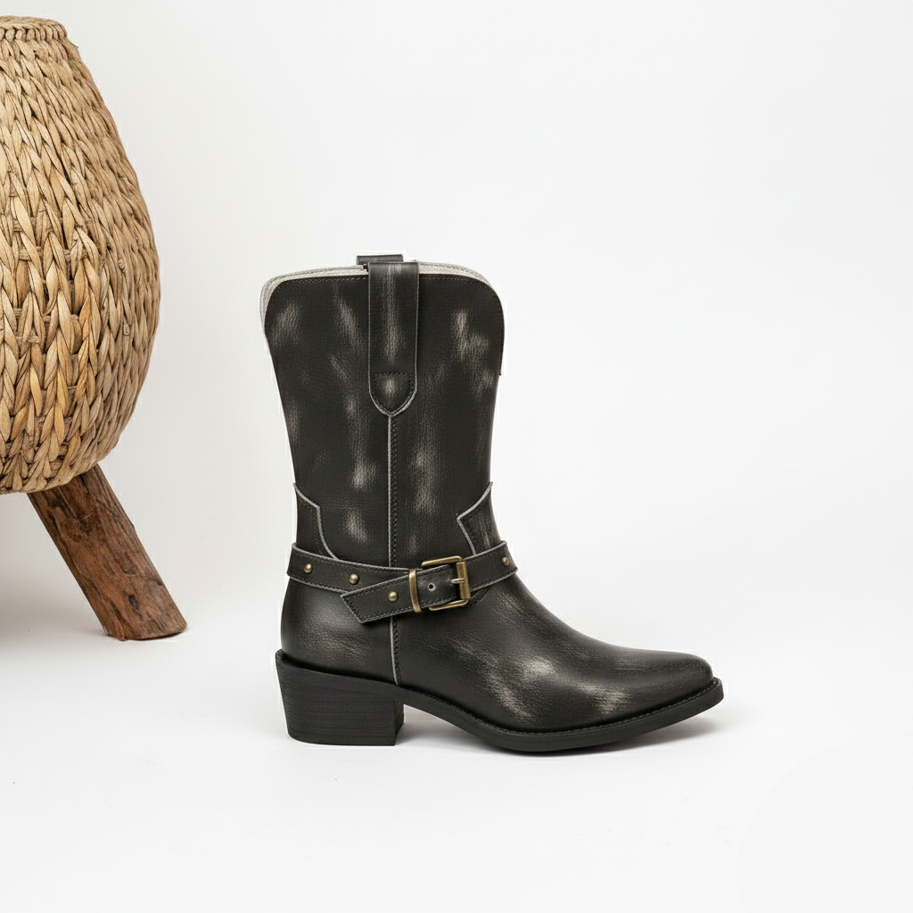 Vintage Buckle Cowboy Boots