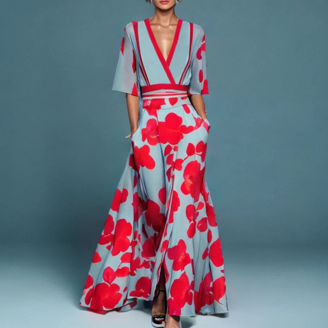 Cecily | Women's Floral Wrap Maxi Summer Dress