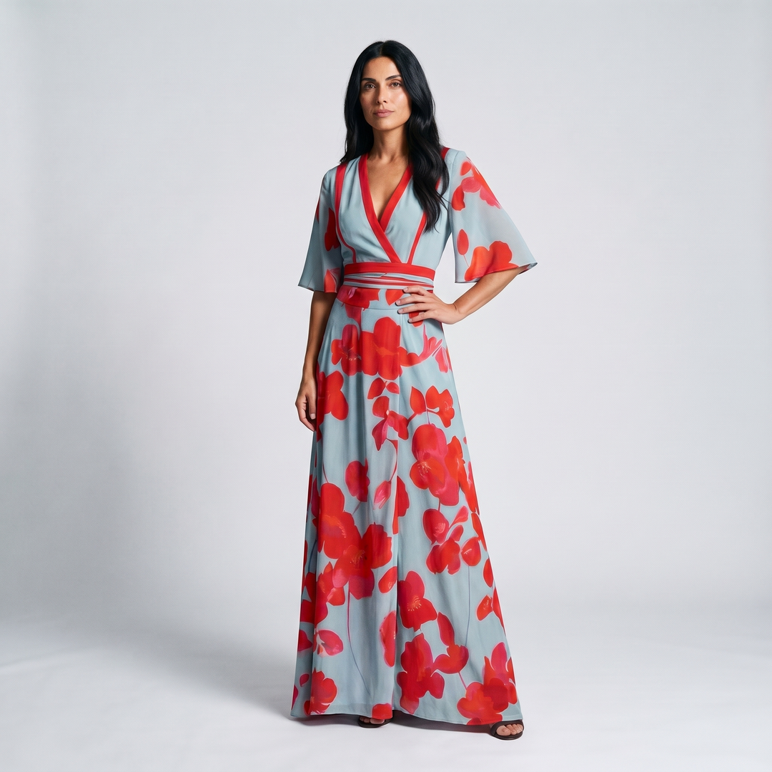 Cecily | Women's Floral Wrap Maxi Summer Dress