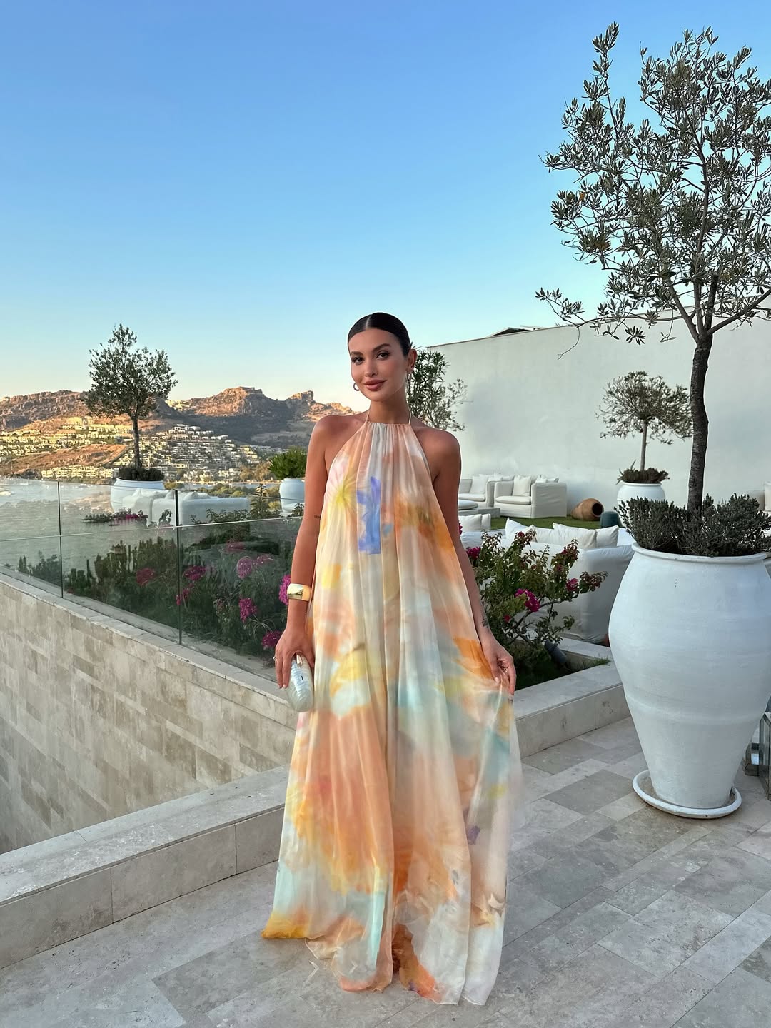 Eliza | Women's Printed Halter Maxi Summer Wedding Guest Dress