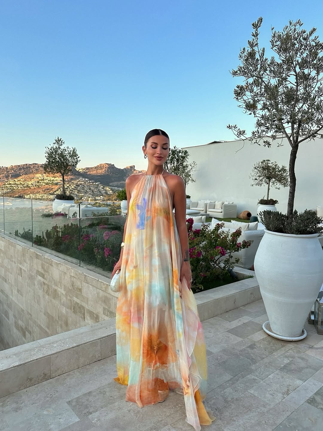 Eliza | Women's Printed Halter Maxi Summer Wedding Guest Dress