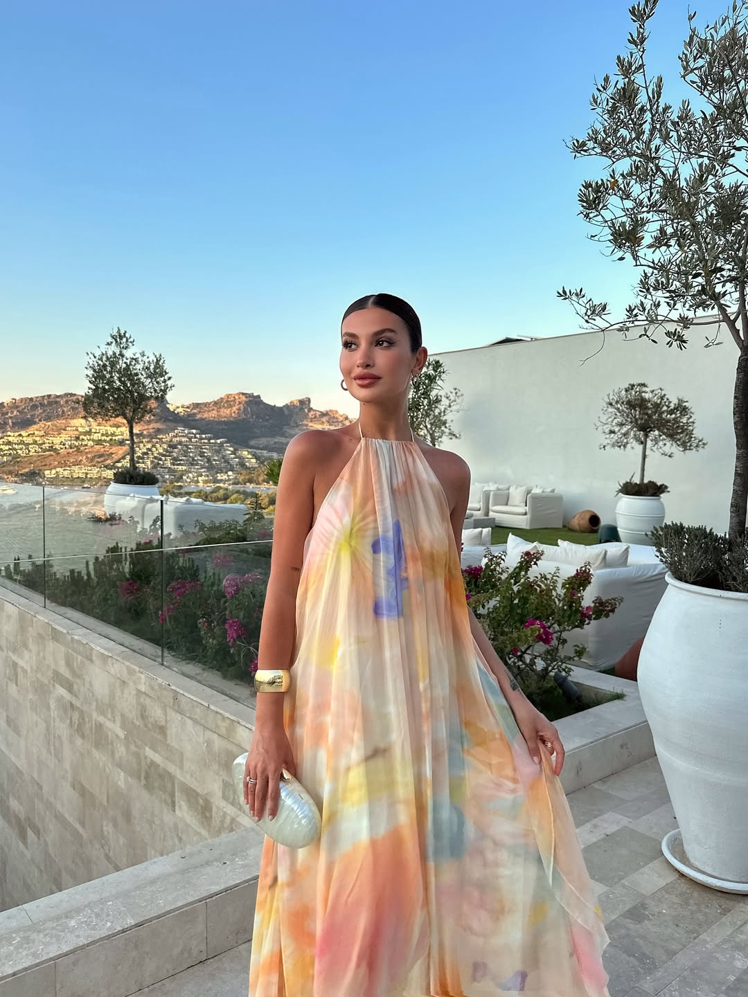 Eliza | Women's Printed Halter Maxi Summer Wedding Guest Dress