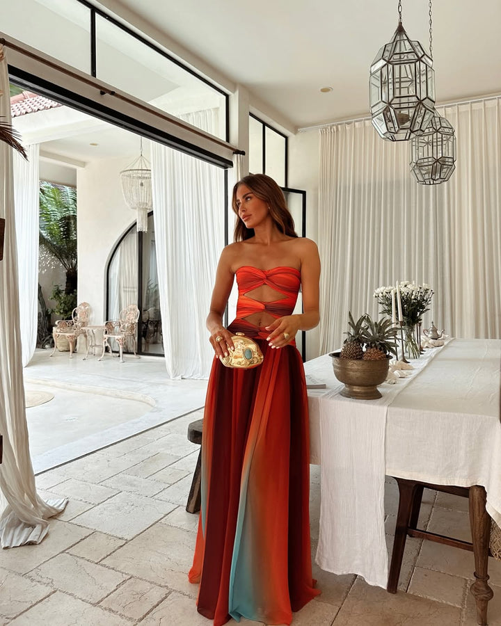 Molly | Women's Strapless Cut-Out Maxi Summer Dress