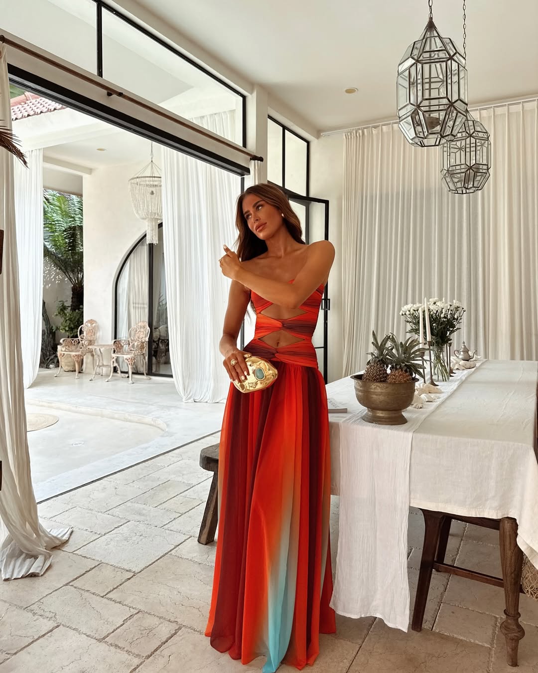 Molly | Women's Strapless Cut-Out Maxi Summer Dress