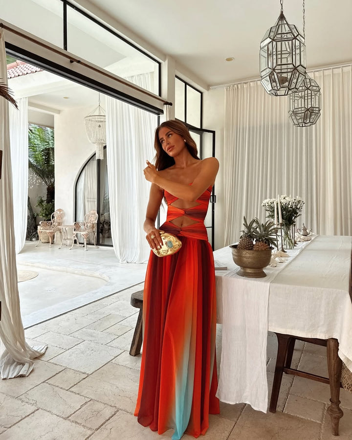 Molly | Women's Strapless Cut-Out Maxi Summer Dress