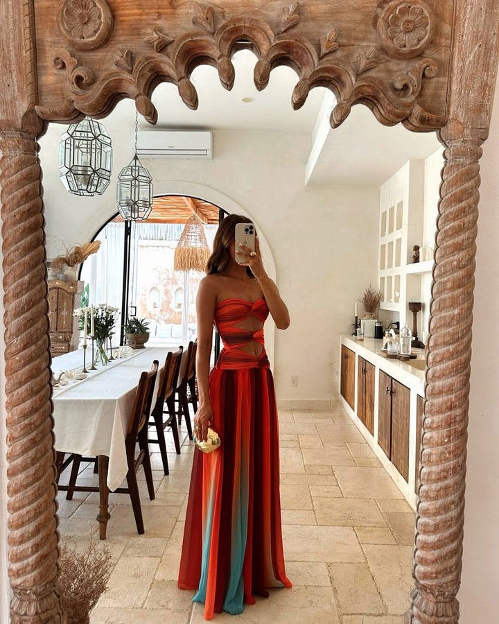 Molly | Women's Strapless Cut-Out Maxi Summer Dress