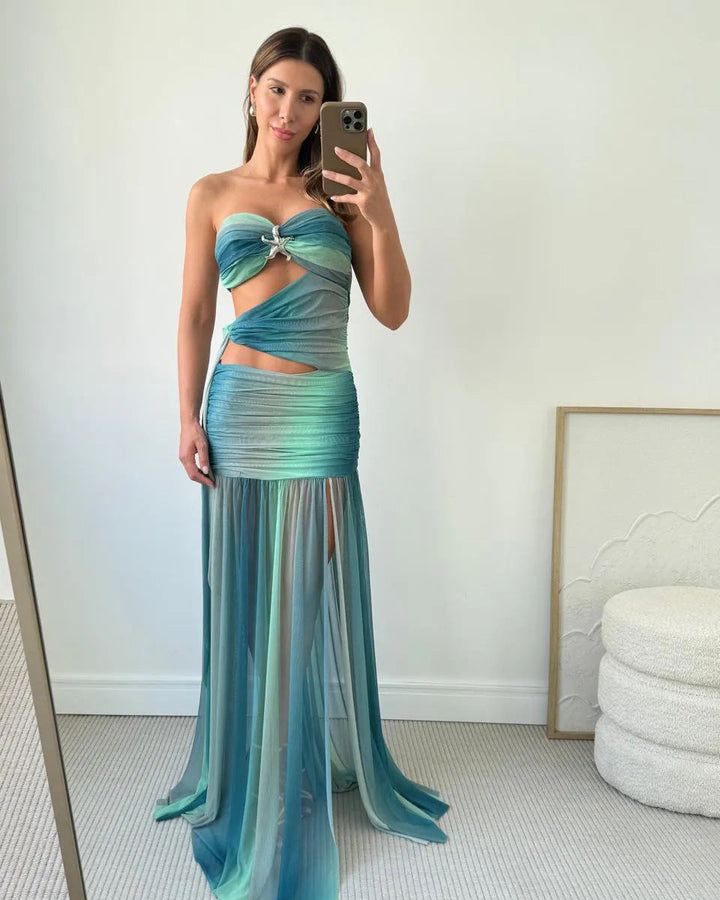 Molly | Women's Strapless Cut-Out Maxi Summer Dress