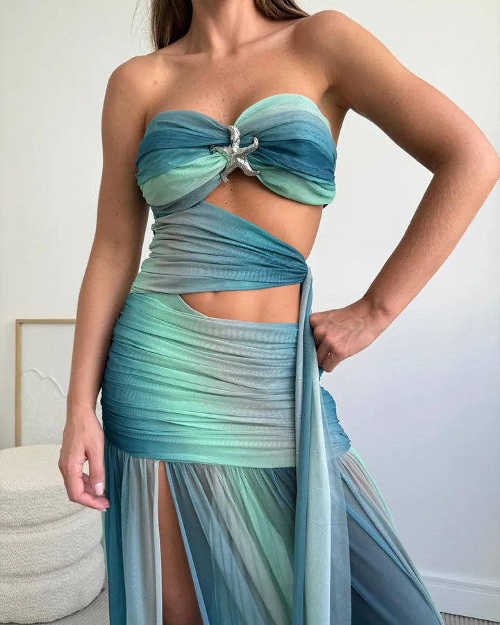 Molly | Women's Strapless Cut-Out Maxi Summer Dress