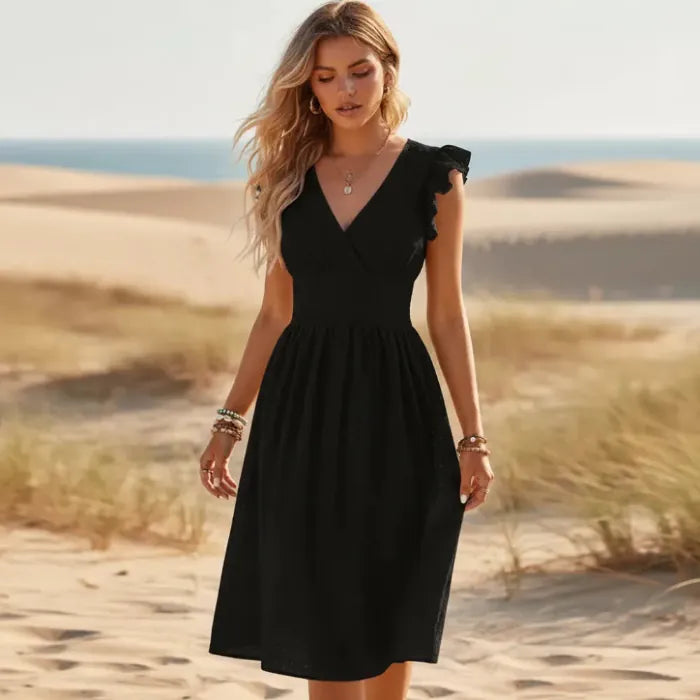 Sophia | Boho Eyelet Lace Summer Midi Dress